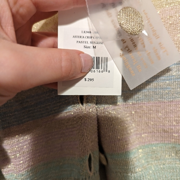 LoveShackFancy Asteria Stripe Crop Cardigan - Picture 4 of 6